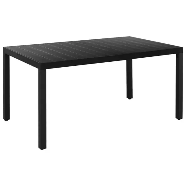 7-osaline aiamööbli komplekt reguleeritavate toolidega, must ja pruun, WPC lauaplaat, laud 150 x 90 x 74 cm – 9