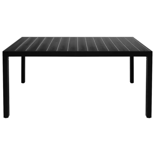 7-osaline aiamööbli komplekt reguleeritavate toolidega, must ja pruun, WPC lauaplaat, laud 150 x 90 x 74 cm – 10