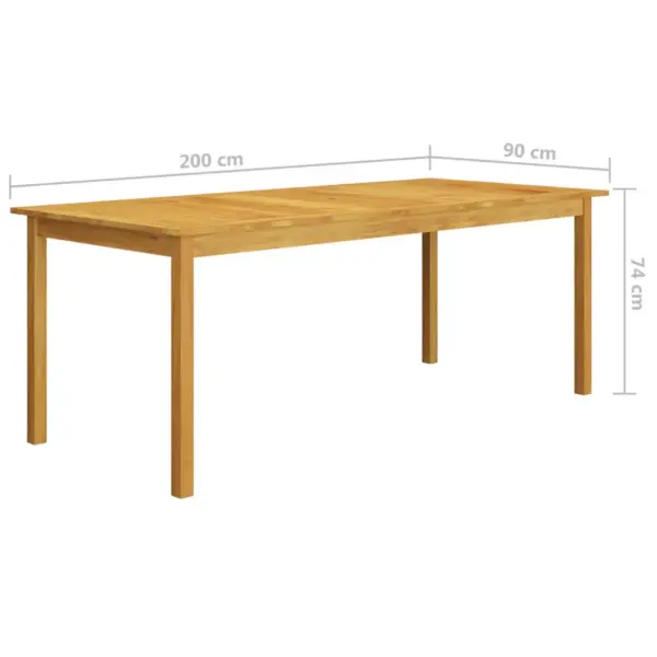 7-osaline aiamööbli komplekt, must polürotang ja akaatsiapuit, laud 200 x 90 cm – 12
