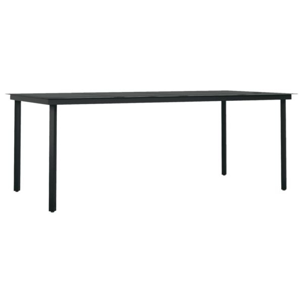 7-osaline aiamööbli komplekt patjadega, hall ja must, PE-rotang ja klaas, laud 200 x 100 cm – 5