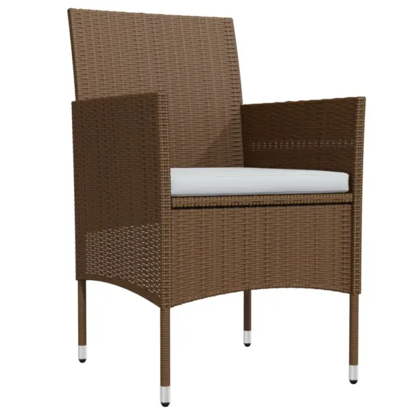 7-osaline aiamööbli komplekt patjadega, pruun ja must, PE-rotang, klaasist lauaplaat, laud 200 x 100 cm – 3