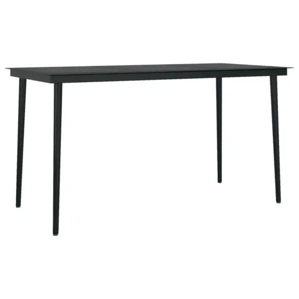 7-osaline aiamööbli komplekt, hall ja must PE-rotang, klaasplaadiga laud 140 cm – 5