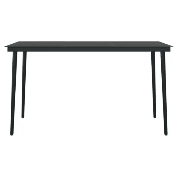 7-osaline aiamööbli komplekt, hall ja must PE-rotang, klaasplaadiga laud 140 cm – 6
