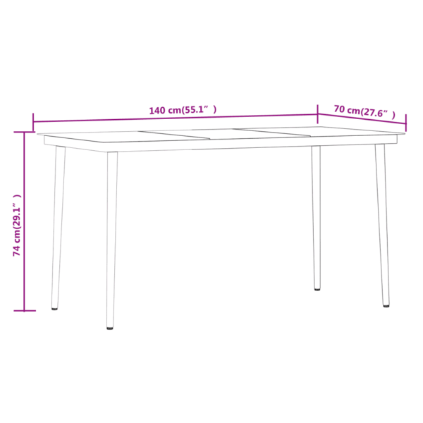 7-osaline aiamööbli komplekt, hall ja must PE-rotang, klaasplaadiga laud 140 cm – 9