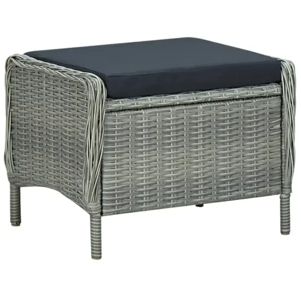 7-osaline aiamööbli komplekt recliner-toolidega, helehall polürotang, akaatsiapuidust laud 150 x 90 cm – 12