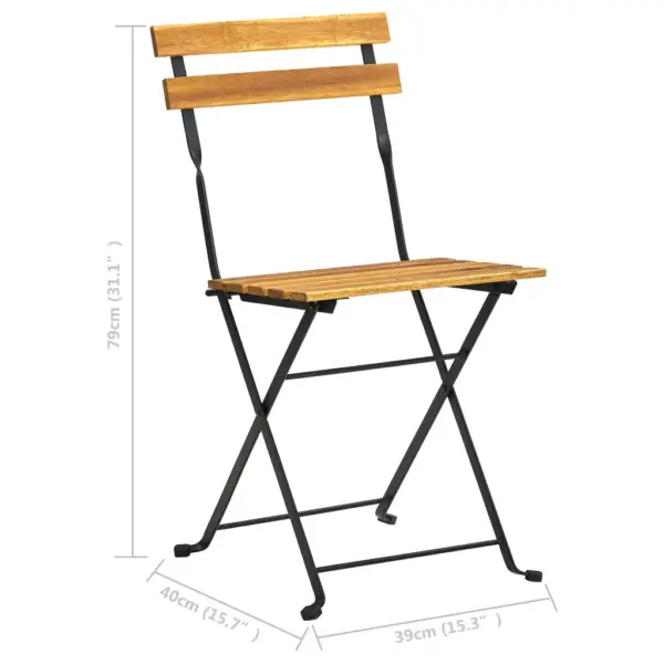 7-osaline kokkupandav aiamööbli komplekt, akaatsiapuit, laud 120 x 70 cm – 9