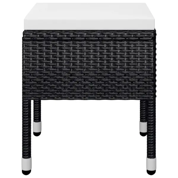 7-osaline aiamööbli komplekt akaatsiapuidust lauaga, must polürotang – 6