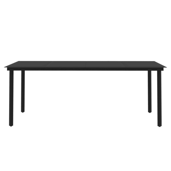 7-osaline aiamööbli komplekt patjadega, must polürotang, laud 200 x 100 cm – 6