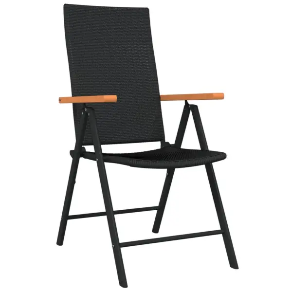 7-osaline aiamööbli komplekt reguleeritavate polürotangist toolidega, must, klaasplaadiga laud 140 x 70 cm – 3