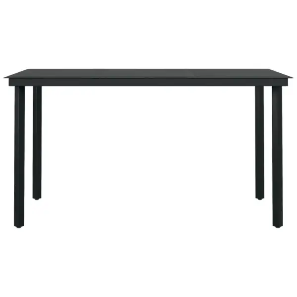 7-osaline aiamööbli komplekt reguleeritavate polürotangist toolidega, must, klaasplaadiga laud 140 x 70 cm – 6