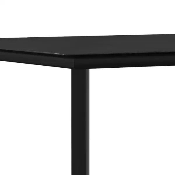 7-osaline aiamööbli komplekt, must, tekstileenist toolid WPC-käetugedega ja terasraamiga, karastatud klaasist lauaga 140 x 70 cm – 7