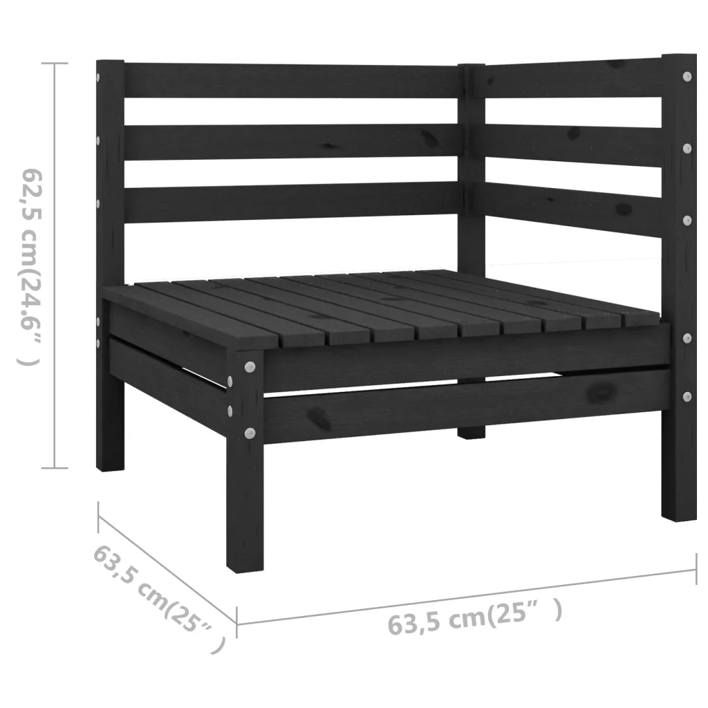 7-osaline must männipuidust modulaarne aiadiivanikomplekt
