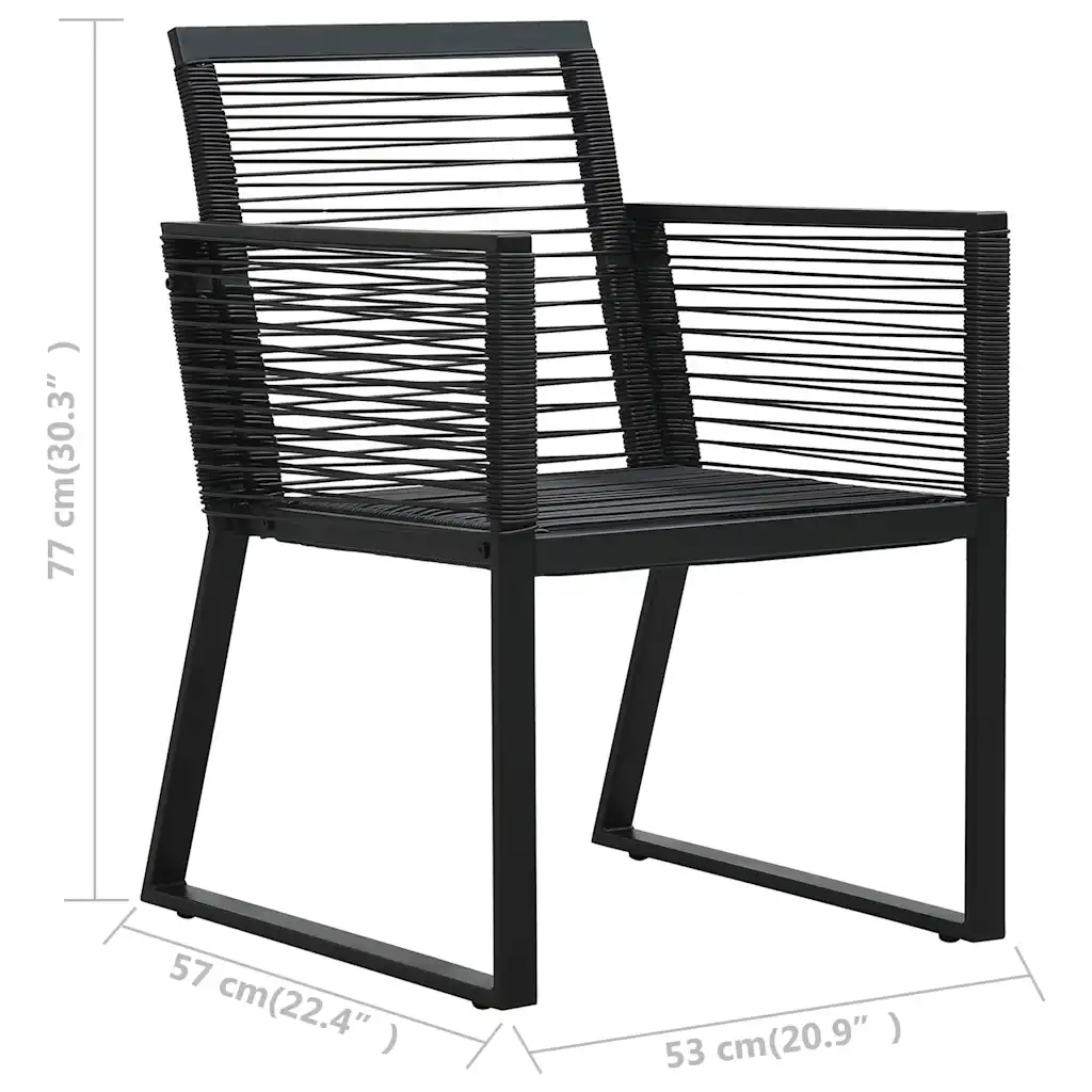 7-osaline aiamööbli komplekt, must PVC-rotang, klaaslauaga, laud 150 x 80 cm