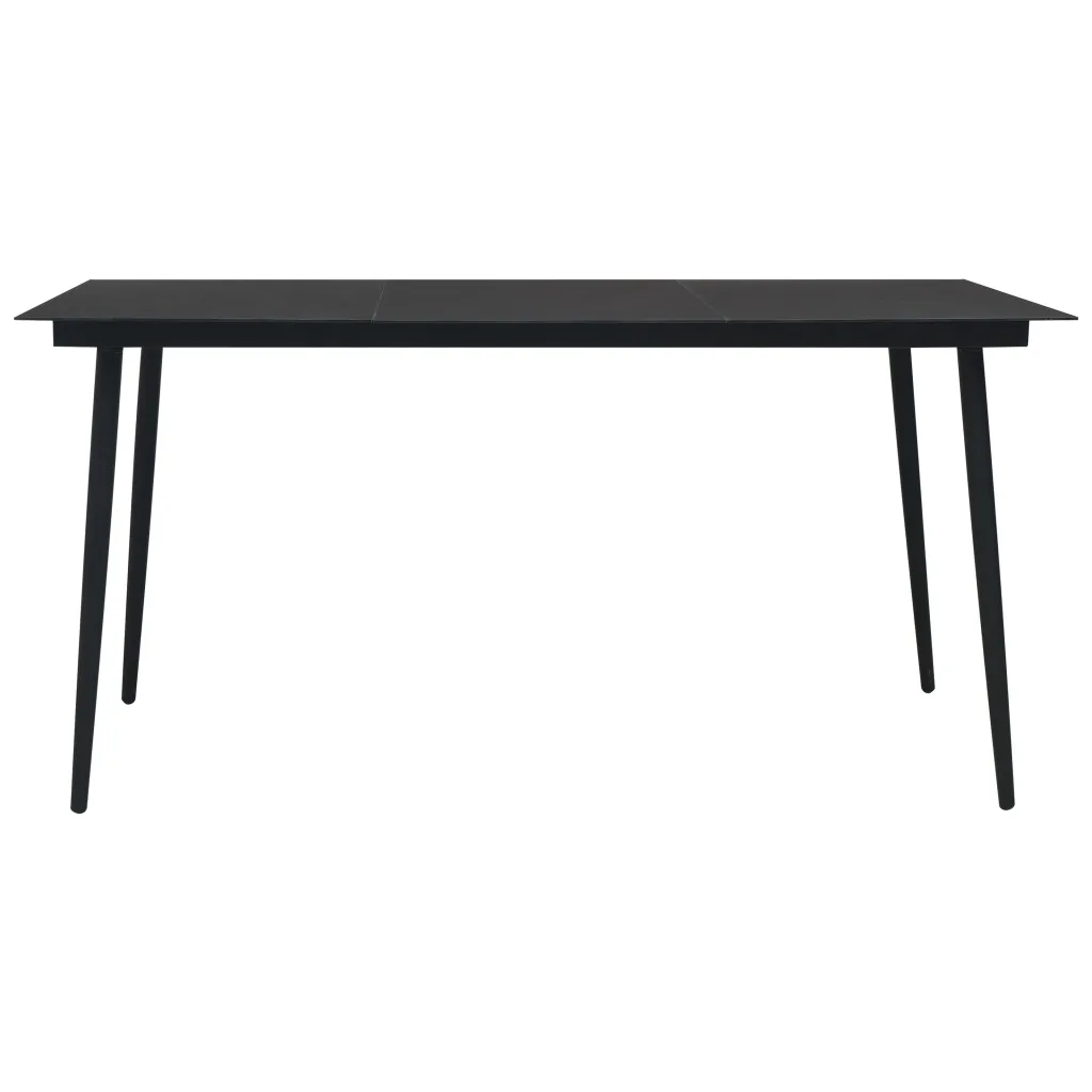 7-osaline aiamööbli komplekt, must PVC-rotang, klaaslauaga, laud 150 x 80 cm