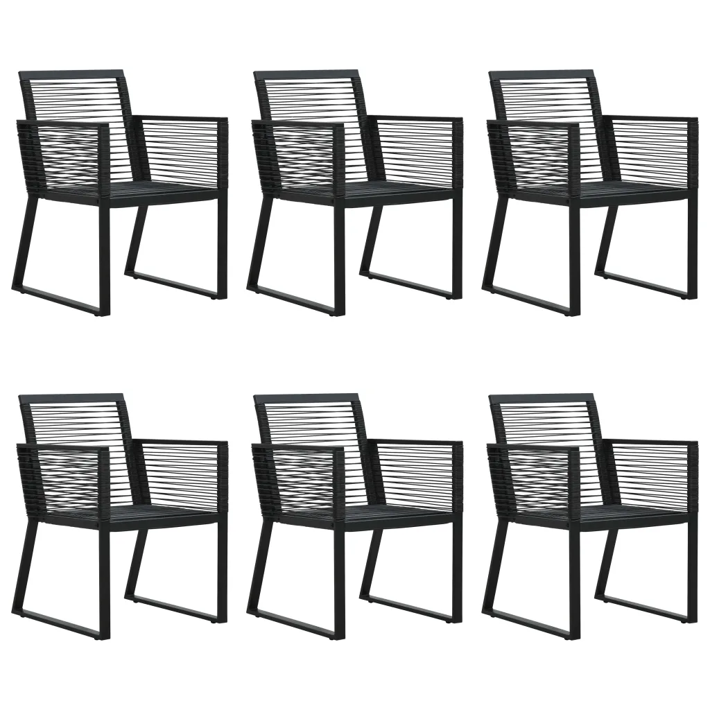7-osaline aiamööbli komplekt, must PVC-rotang, klaaslauaga, laud 150 x 80 cm