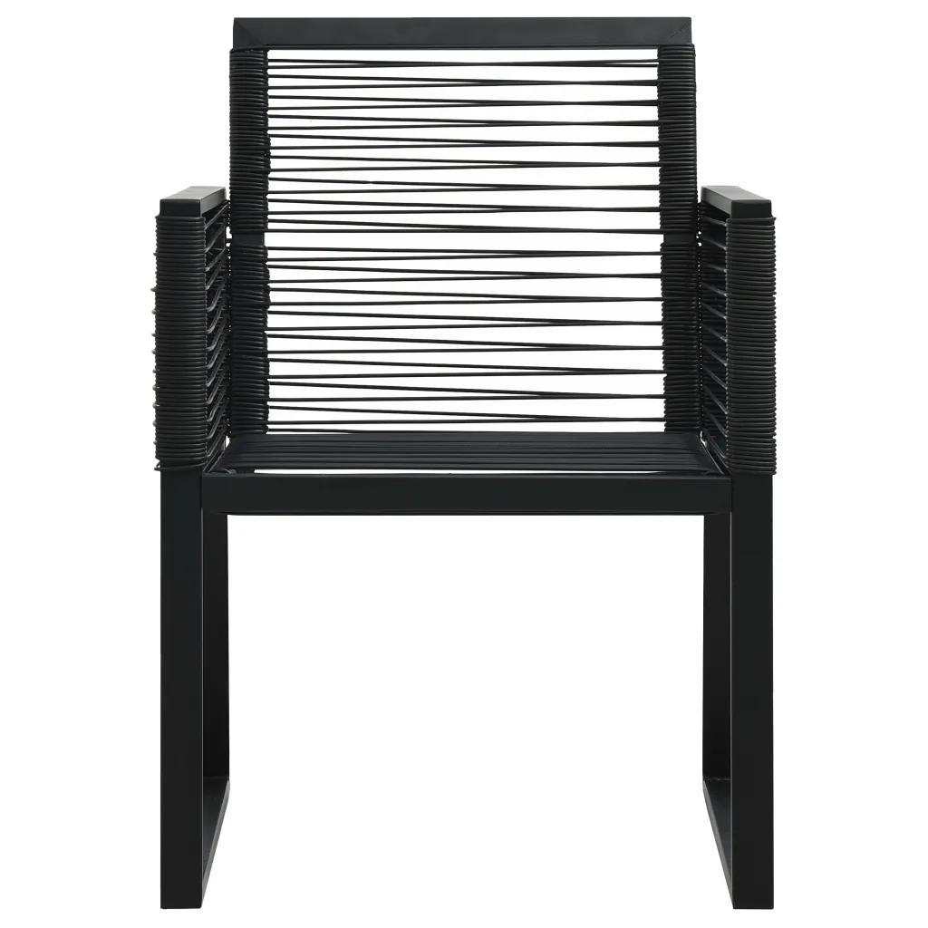 7-osaline aiamööbli komplekt, must PVC-rotang, klaaslauaga, laud 150 x 80 cm