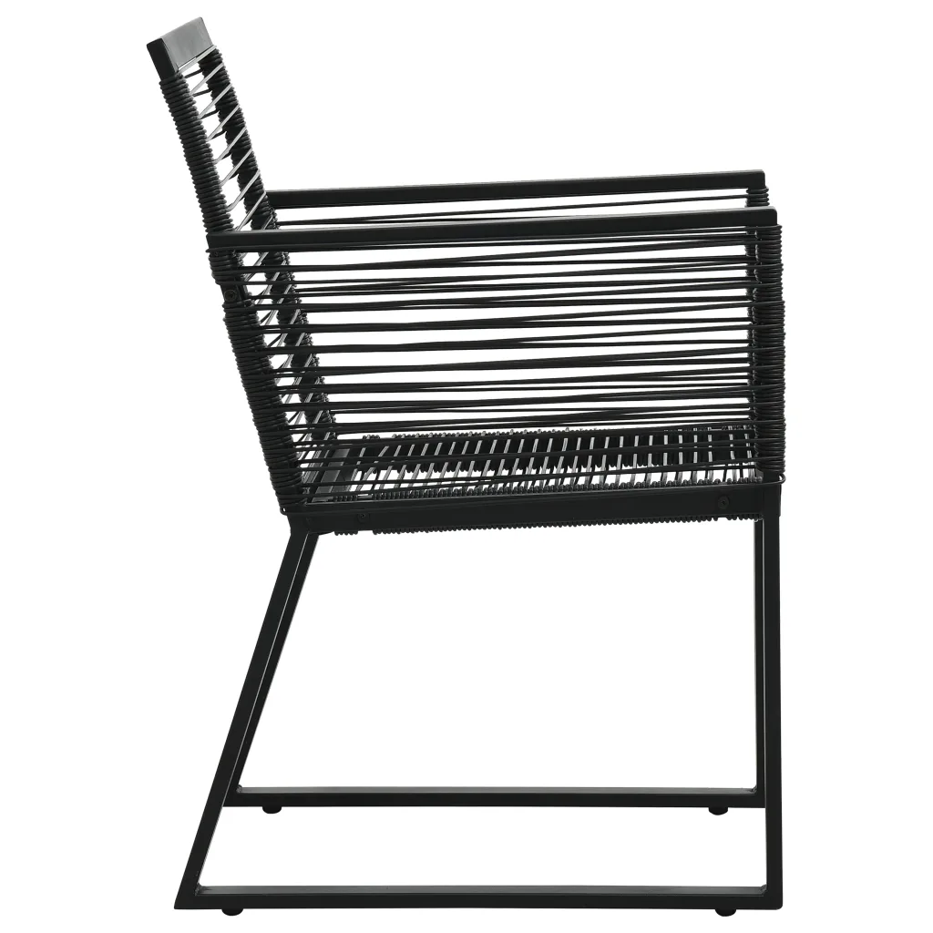 7-osaline aiamööbli komplekt, must PVC-rotang, klaaslauaga, laud 150 x 80 cm