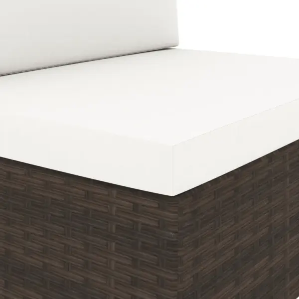 7-osaline polürotangist aiamööbli komplekt kohvilauaga, pruun/kreemjasvalge – 11