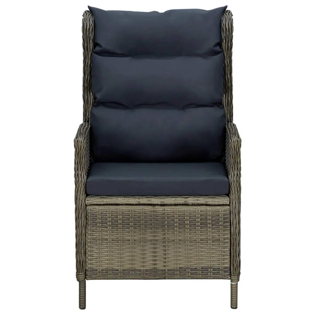 7-osaline aiamööbli komplekt reguleeritavate toolidega, pruun PE-rotang, must klaaslaud, laud 200 x 100 cm
