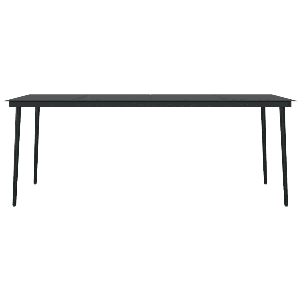 7-osaline aiamööbli komplekt reguleeritavate toolidega, pruun PE-rotang, must klaaslaud, laud 200 x 100 cm