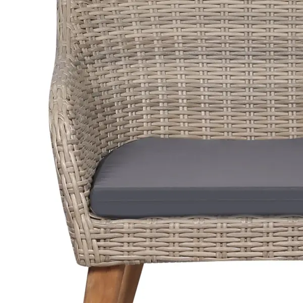 7-osaline aiamööbli komplekt patjadega, pruun polürotang, klaasplaadiga laud 160 x 80 cm – 6