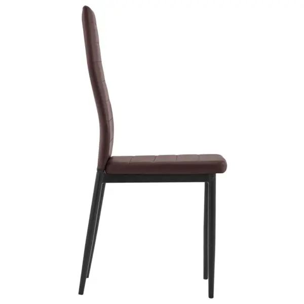 7-osaline söögitoakomplekt karastatud klaaslaua ja pruunide kunstnahast toolidega, laud 120 x 60 cm – 8