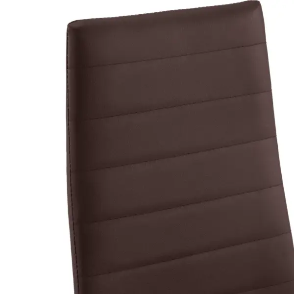 7-osaline söögitoakomplekt karastatud klaaslaua ja pruunide kunstnahast toolidega, laud 120 x 60 cm – 10