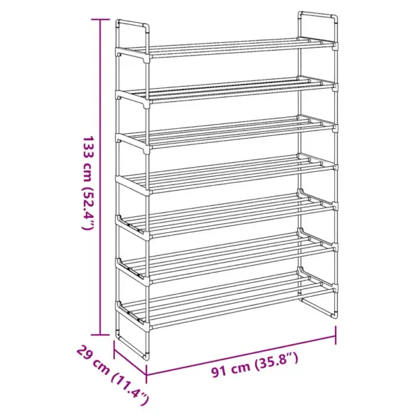 7-riiuliga kingariiul käepidemetega, must metall ja plast, 91 x 29 x 133 cm – 9