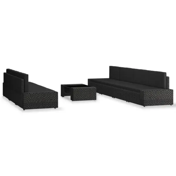 8-osaline must polürotangist aiamööbli komplekt diivanite ja lauaga – 2
