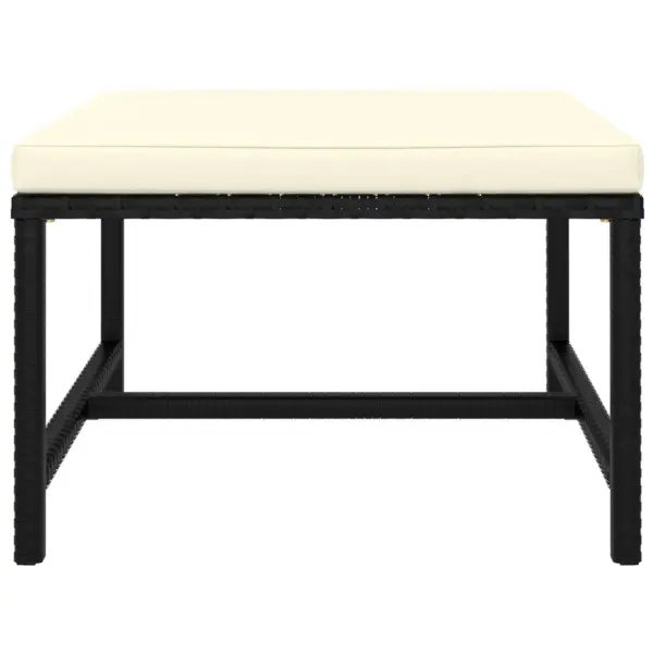 8-osaline modulaarne aiamööbli komplekt patjadega, must polürotang – 9