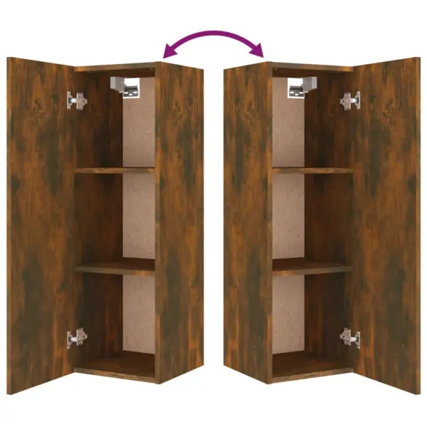 Seinale kinnitatav 8-osaline telerikappide komplekt, suitsutatud tamm, tehispuit – 8