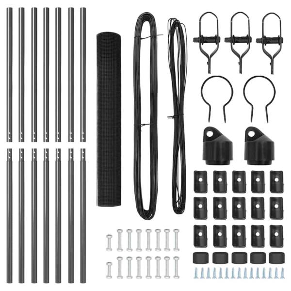 Metallist võrkaia paneel peene silmaga, tumehall aiapiirdeks ja krundi piiramiseks – 6