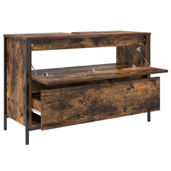 Vannitoa valamualune kapp 2 sahtliga rustikaalne pruun musta raamiga – 5