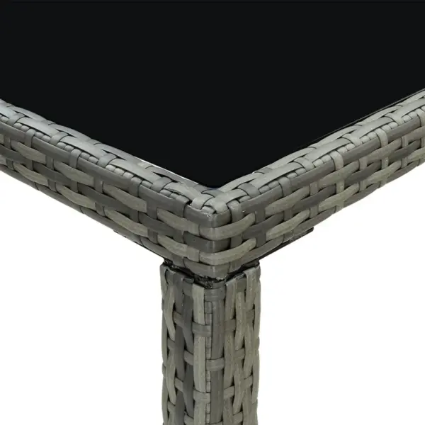 9-osaline aiabaarikomplekt patjadega, hall polürotang, laud 130 x 60 x 110 cm – 9