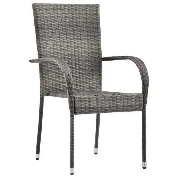 9-osaline aiamööbli komplekt, hall ja must, PE-rotang, klaasplaadiga laud 200 x 100 cm – 3