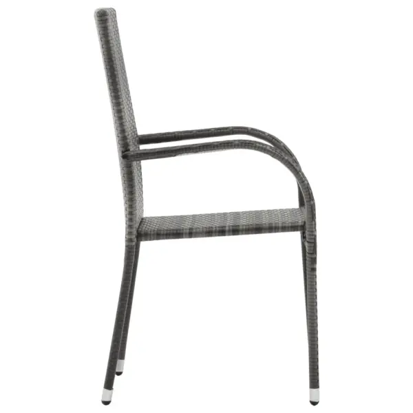 9-osaline aiamööbli komplekt, hall ja must, PE-rotang, klaasplaadiga laud 200 x 100 cm – 4