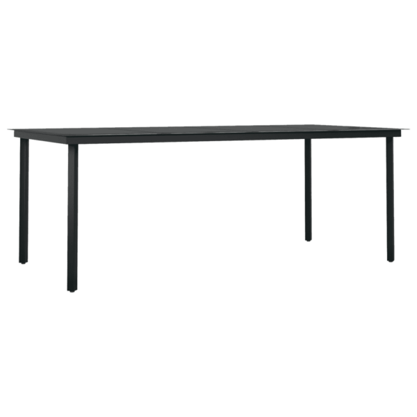 9-osaline aiamööbli komplekt, hall ja must, PE-rotang, klaasplaadiga laud 200 x 100 cm – 5