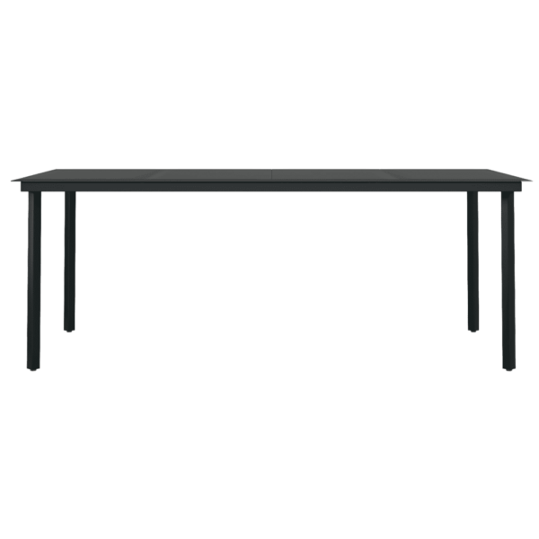 9-osaline aiamööbli komplekt, hall ja must, PE-rotang, klaasplaadiga laud 200 x 100 cm – 6