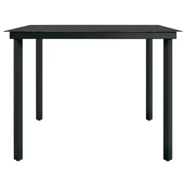 9-osaline aiamööbli komplekt, hall ja must, PE-rotang, klaasplaadiga laud 200 x 100 cm – 7