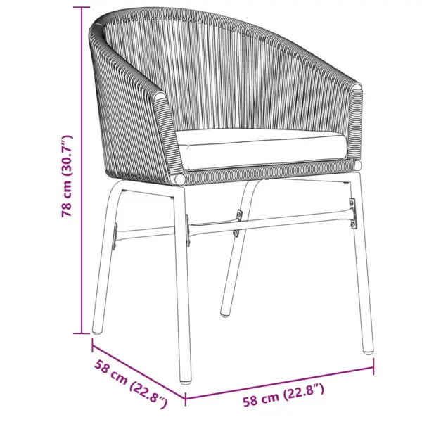 9-osaline aiamööbli komplekt pikendatava lauaga, hall polürotang, 8 tooli eemaldatavate patjadega, laud 211,5 x 90 x 74 cm – 11