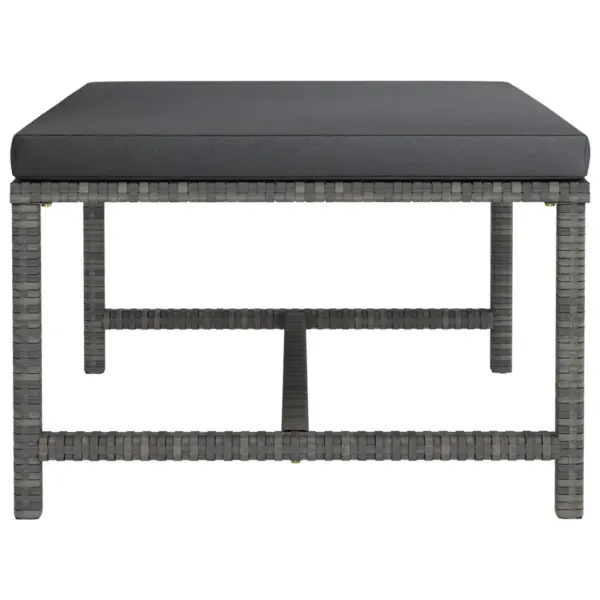 9-osaline modulaarne aiamööbli komplekt antratsiithallide patjadega, hall polürotang – 9