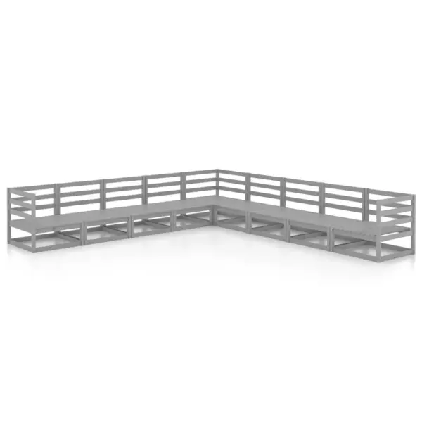 9-osaline hall täismännipuidust aiamööbli komplekt, 3 nurgadiivanit ja 6 keskmist, 70 x 70 x 67 cm – 2