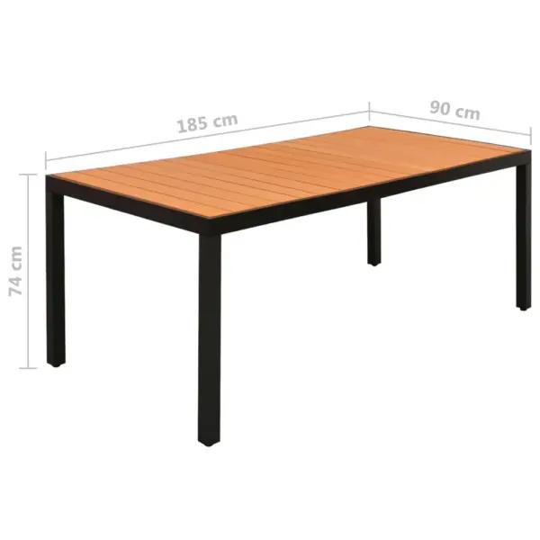 9-osaline aiamööbli komplekt, must alumiinium, reguleeritavate kokkuklapitavate toolidega, laud 185 x 90 cm – 11