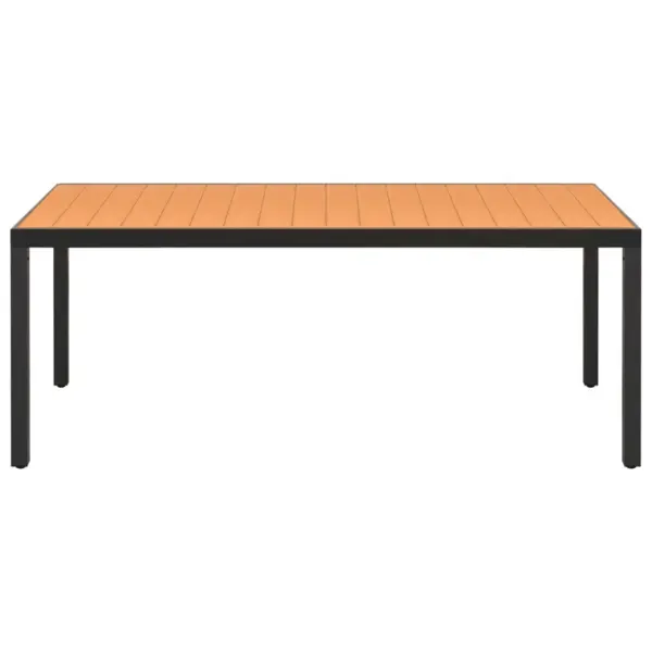 9-osaline aiamööbli komplekt, must alumiinium, reguleeritavate kokkuklapitavate toolidega, laud 185 x 90 cm – 9