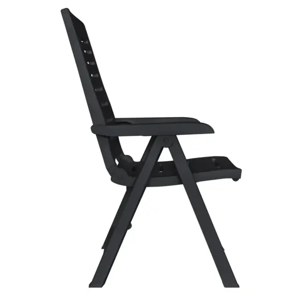 9-osaline plastist aiamööbli komplekt, antratsiithall, reguleeritava seljatoega kokkupandavad toolid – 4