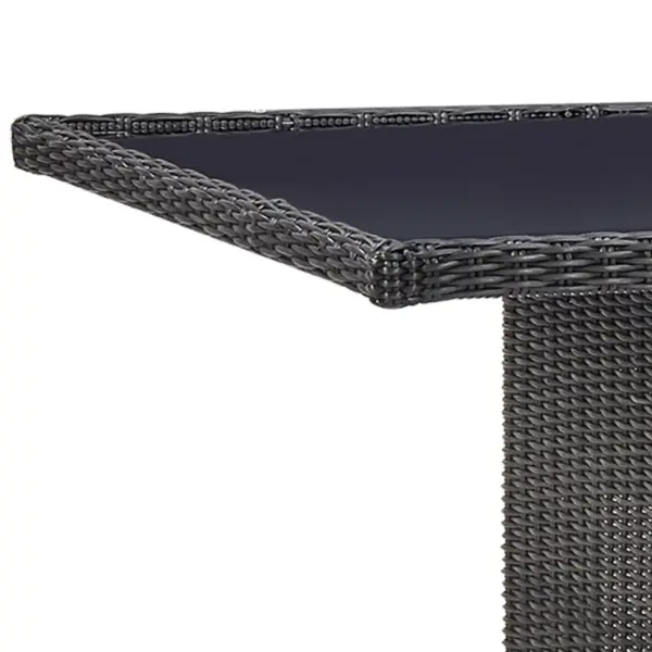 9-osaline polürotangist aiamööbli komplekt lamamistoolidega, must ja tumehall, laud 200 x 100 cm – 11