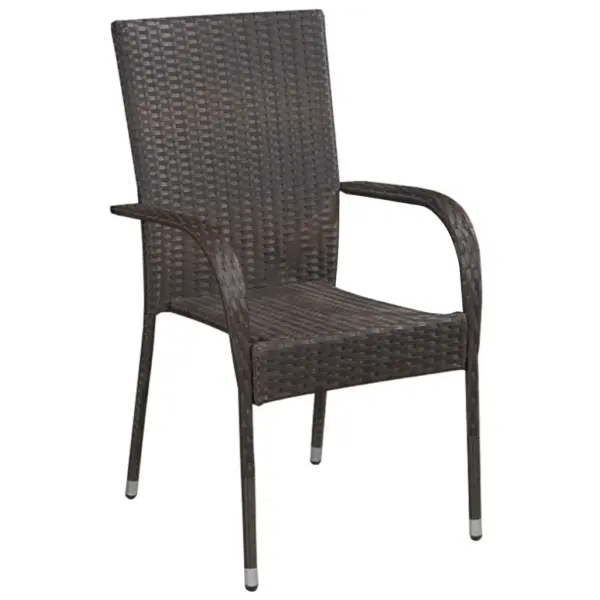 9-osaline aiamööbli komplekt klaaslauaga, pruun ja must, PE-rotang, laud 200 x 100 cm – 3