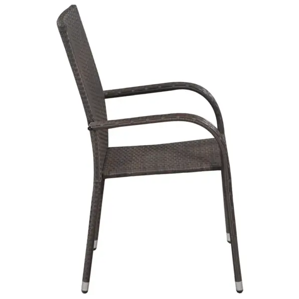 9-osaline aiamööbli komplekt klaaslauaga, pruun ja must, PE-rotang, laud 200 x 100 cm – 4