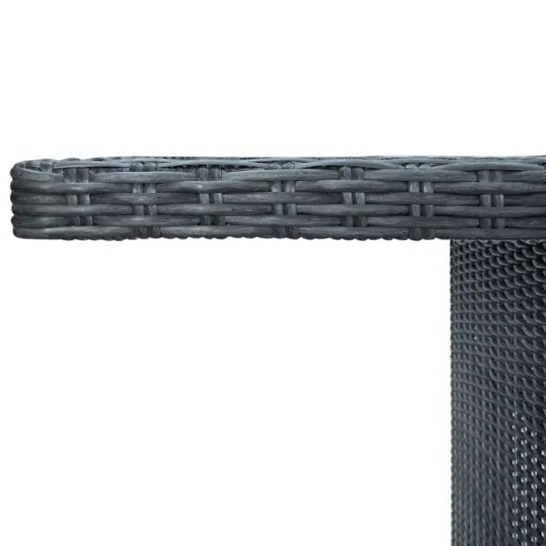 9-osaline tumehall polürotangist aiamööbli komplekt mustade patjadega, laud 200 x 100 cm – 12