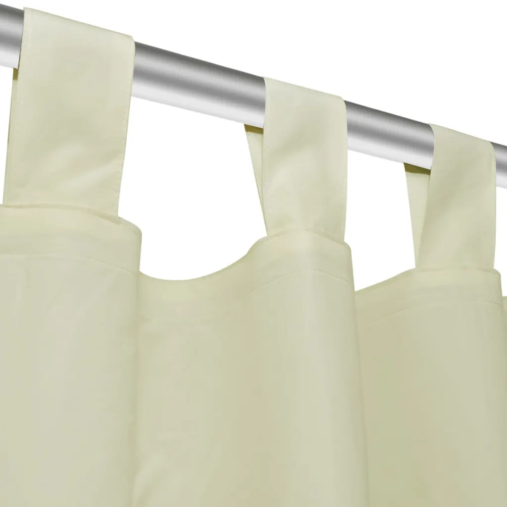 Aasadega mikrosatiinist kardinad, 2 tk, kreemjasvalge, 140 x 225 cm